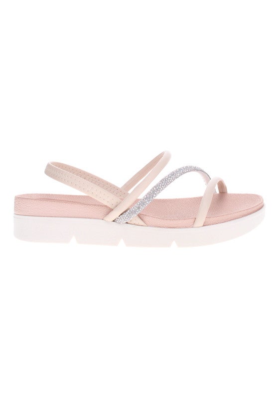 Beira Rio Ladies Flat Sandals Cream | Made In Brazil