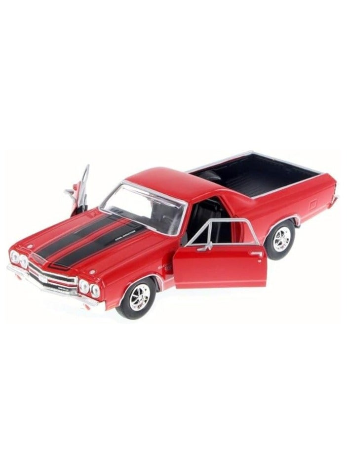 1:24 Scale 1970 Chevy El Camino Red Diecast Model Max Motor Miniature Collectible Car with Detailed Design