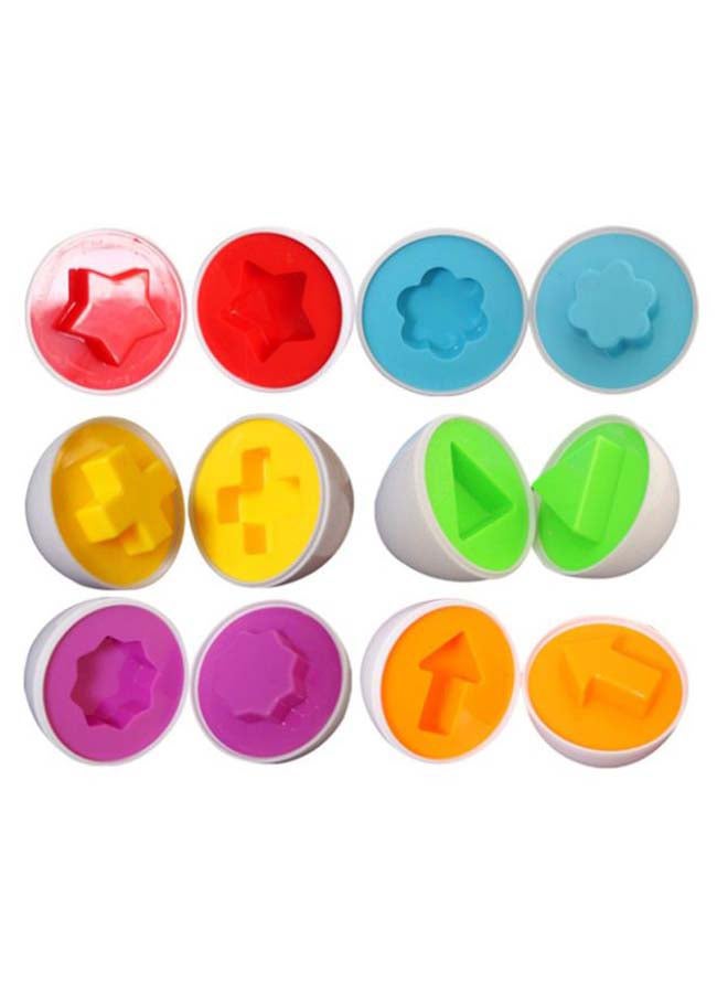 Pair Of 6 Smart Egg Capsule Geometric Shape Matching Toy