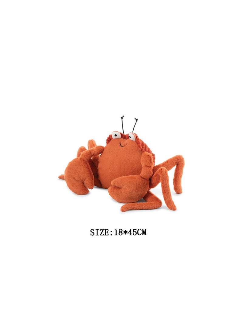 18*45CM Cute Crab Plush Doll Versatile, Comfortable And Soft For Boys And Girls Gift