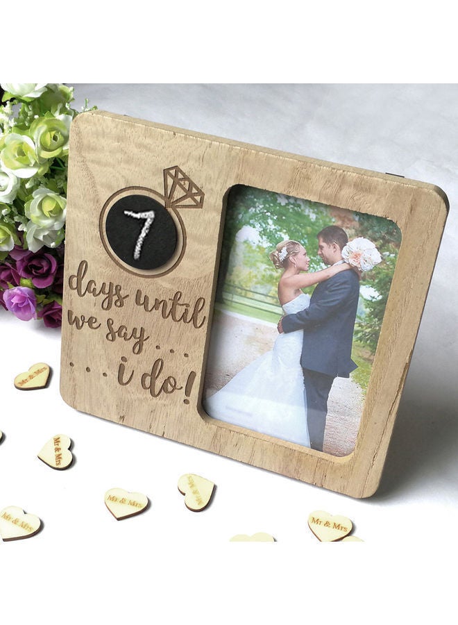 Solid Distressed Wooden Picture Frame Brown