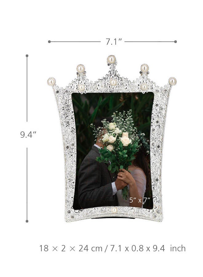 Handmade Decorative Photo Frame Silver 25.00x2.50x15.49centimeter