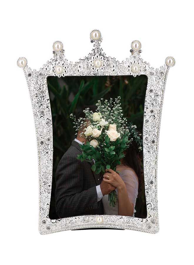 Handmade Decorative Photo Frame Silver 25.00x2.50x15.49centimeter