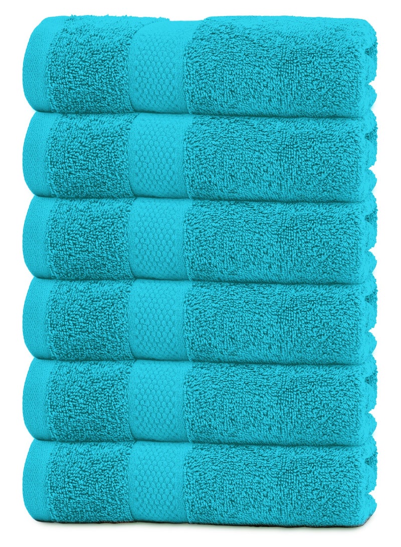 Premium Teal Hand Towels - Pack of 6, 41cm x 71cm Bathroom Hand Towel Set, Hotel & Spa Quality Hand Towels for Bathroom, Highly Absorbent and Super Soft Bathroom Towels by Infinitee Xclusives