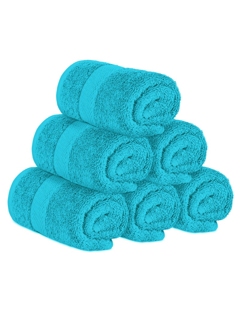 Premium Teal Hand Towels - Pack of 6, 41cm x 71cm Bathroom Hand Towel Set, Hotel & Spa Quality Hand Towels for Bathroom, Highly Absorbent and Super Soft Bathroom Towels by Infinitee Xclusives