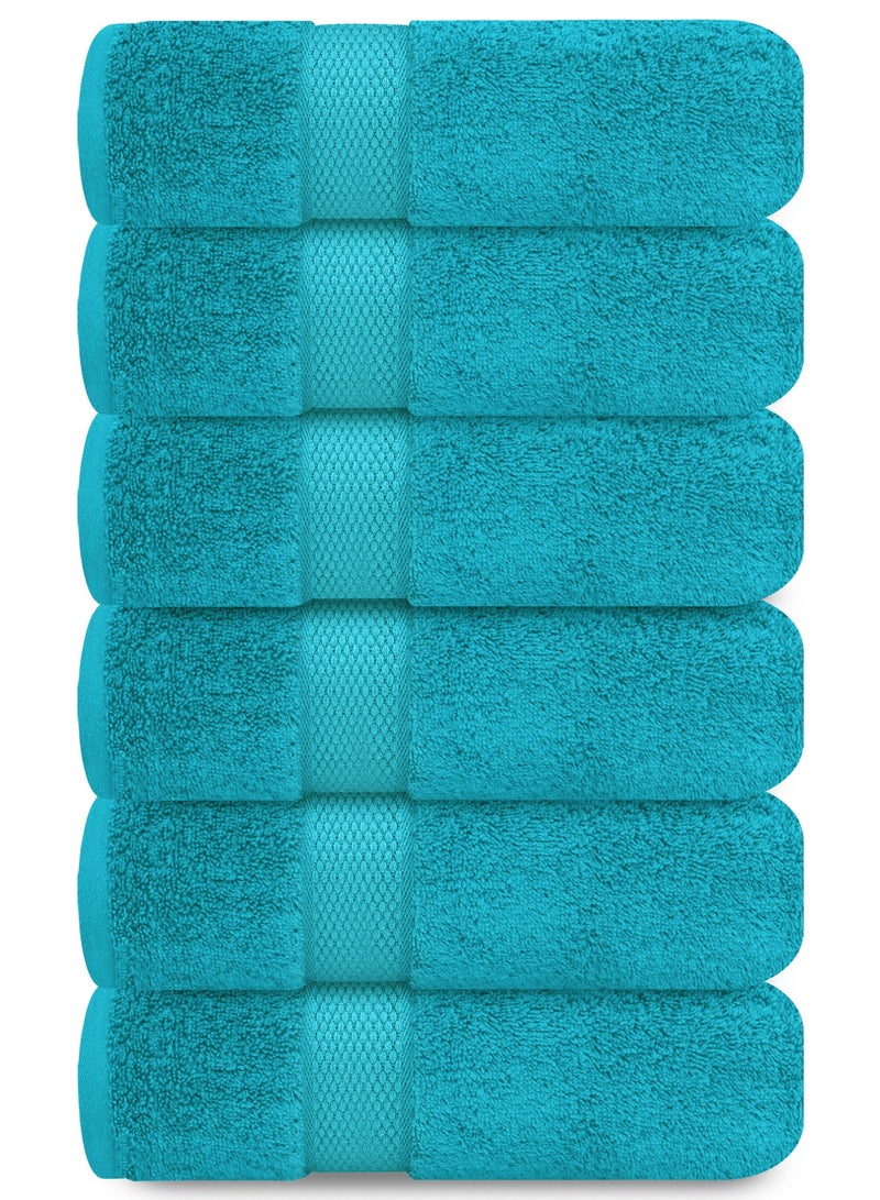 Premium Teal Hand Towels - Pack of 6, 41cm x 71cm Bathroom Hand Towel Set, Hotel & Spa Quality Hand Towels for Bathroom, Highly Absorbent and Super Soft Bathroom Towels by Infinitee Xclusives