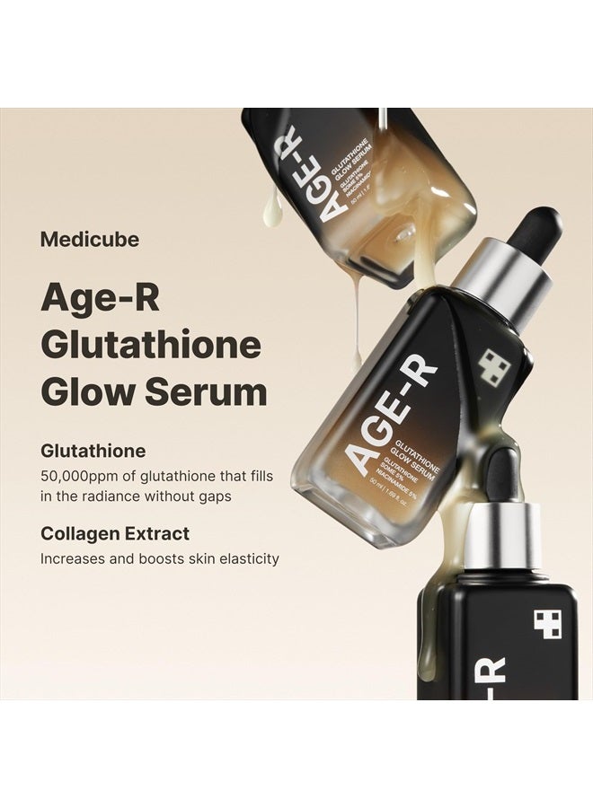 AGE-R Glutathione Glow Serum - Antioxidant & Elasticity Care Serum for 24Hr Pure Radiance, Korean Glass Glow Skin, Daily Use for Youthful Skin, Korean Skincare