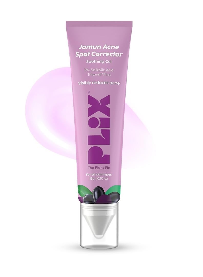 PLIX - THE PLANT FIX Jamun Acne Spot Corrector Gel For Reducing Active Acne | Day & Night Gel | Controls Oil & Soothes Inflammation | For Men & Women | 15g