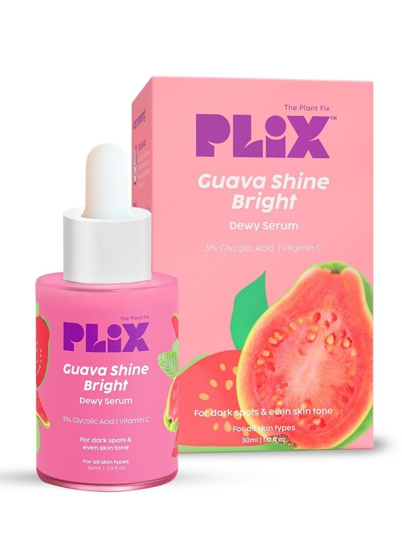 PLIX - THE PLANT FIX 3% Glycolic Acid Guava Serum For Glowing Skin & Gentle Exfoliation | Visibly Minimizes Dark Spots | For Women & Men, All Skin Types | 30 ml