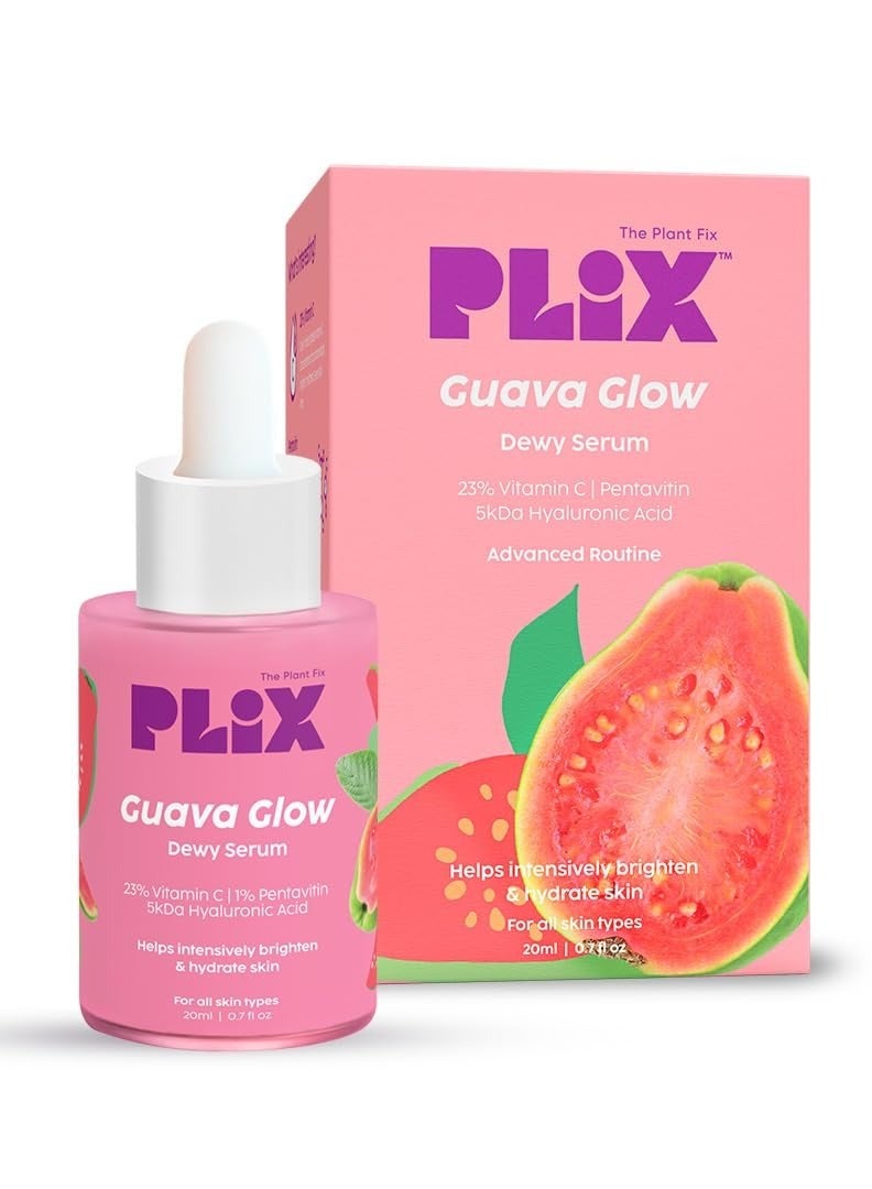 PLIX - THE PLANT FIX 23% Vitamin C Guava Face Serum for Skin Brightening, Clear, Glowing & even toned complexion, 20ml (Pack of 1) with Hyaluronic acid & Pentavitin for Women & Men for All Skin Types