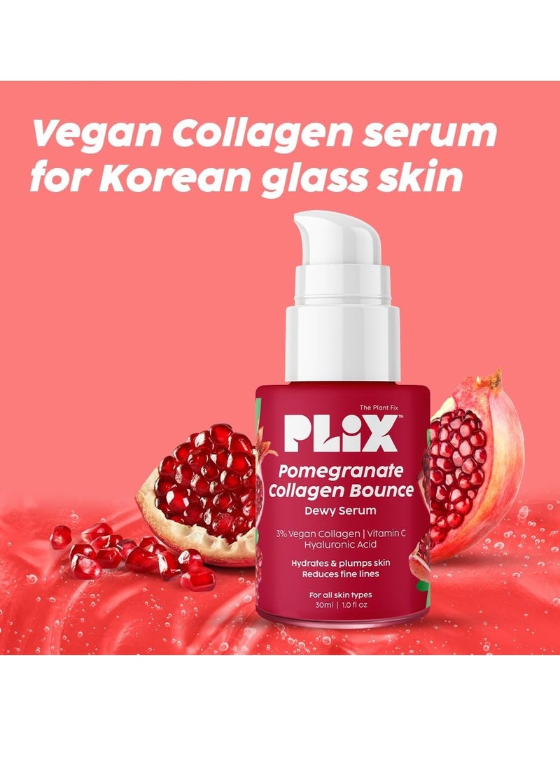 PLIX - THE PLANT FIX Pomegranate Collagen Bounce Serum (30ml) For Reducing Fine Lines & Wrinkles | Vegan Collagen Booster for Plump & Contoured Skin