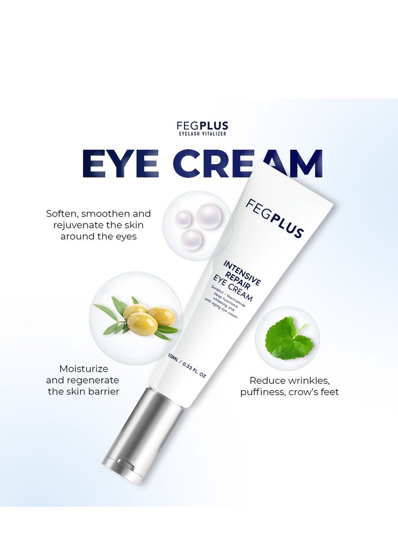 FEGPLUS 2PCS Eye Cream with One Step Brow Stamp Shaping Kit for Dark Cirles, Wrinkles Care (20ml) Anti Aging Cream Gel to Smooth Fine Lines and Hydrate Eye Area