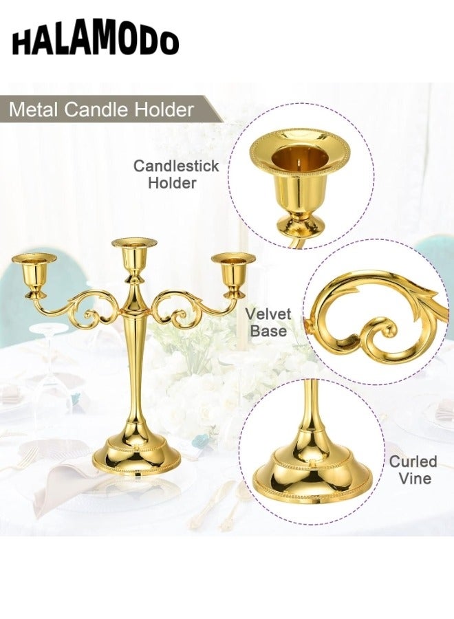 3-Candle Metal Candelabra Candlestick Holders Elegant Candle Holder Candelabra Candle Stand for Wedding Dining Table Home Decoration