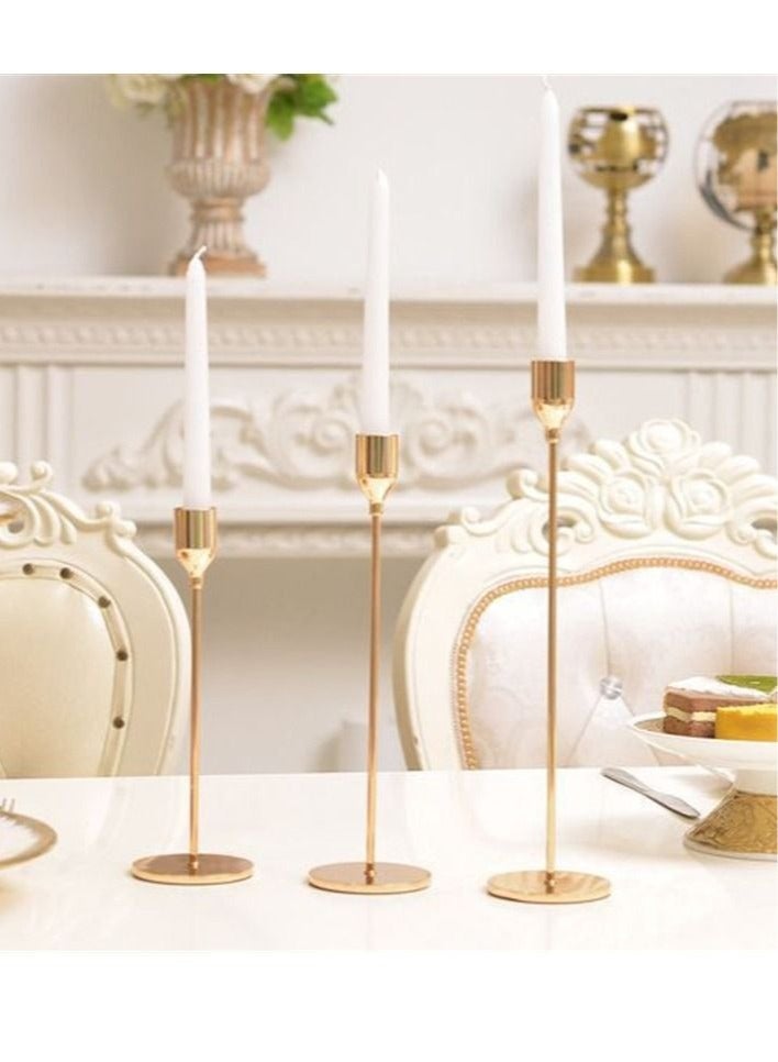 3-Piece European Metal Candle Holder