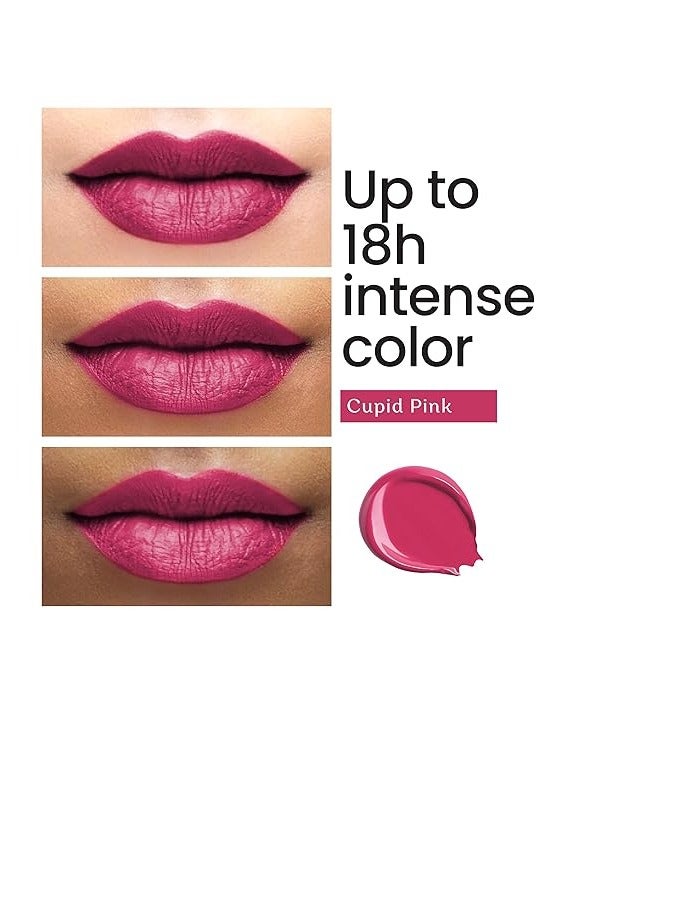 color cupid Matte Intense Color 18-Hour Stay Liquid Lipstick | Infused with Hyaluronic Acid & Ceramide | Transfer Proof & Kiss Proof| Forever Love - Cupid Pink | 4 ml