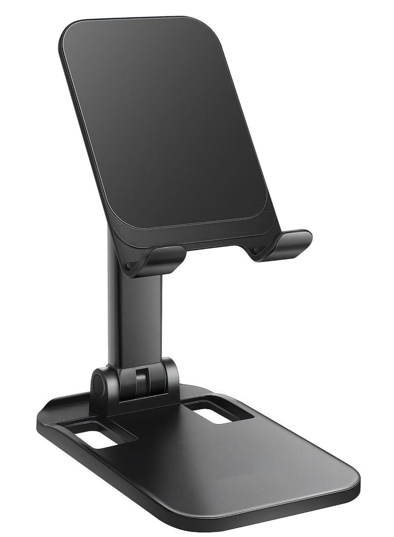 Foldable Phone Stand for Desk, Portable Cellphone Cradle, Adjustable in Height and Angle Phone Holder, Compatible with All Phones, Tablets