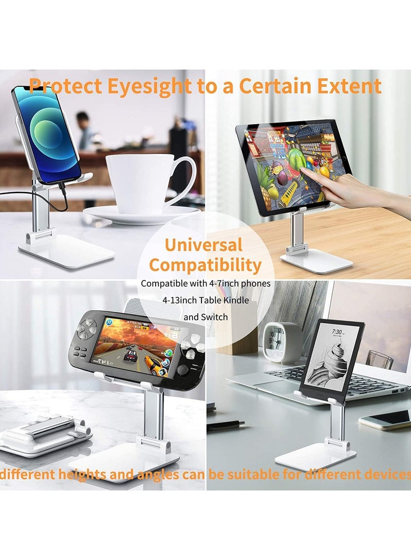 Cell Phone Stand, Angle & Height Adjustable Foldable Desk Holder Stable Anti-Slip Design for for Most of Phone and Tablet Sizes