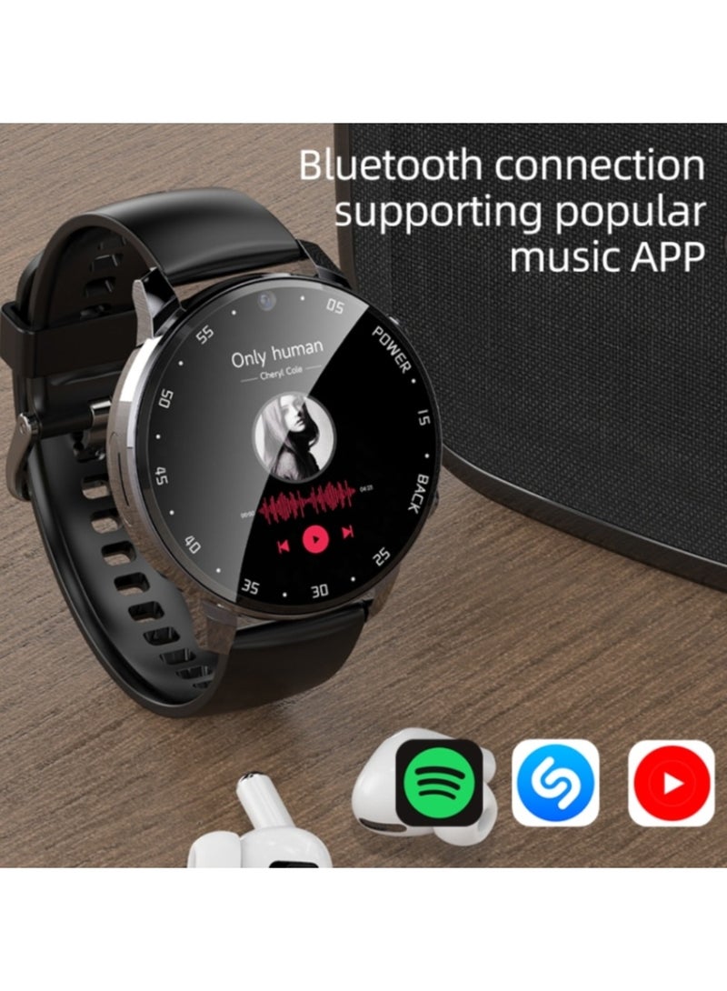 A3 1.43 inch IP67 Waterproof 4G Android 8.1 Smart Watch Support Face Recognition / GPS, Specification:4G+64G(Black)