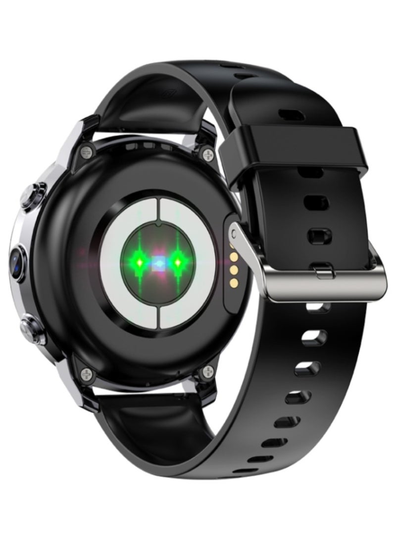 A3 1.43 inch IP67 Waterproof 4G Android 8.1 Smart Watch Support Face Recognition / GPS, Specification:4G+64G(Black)