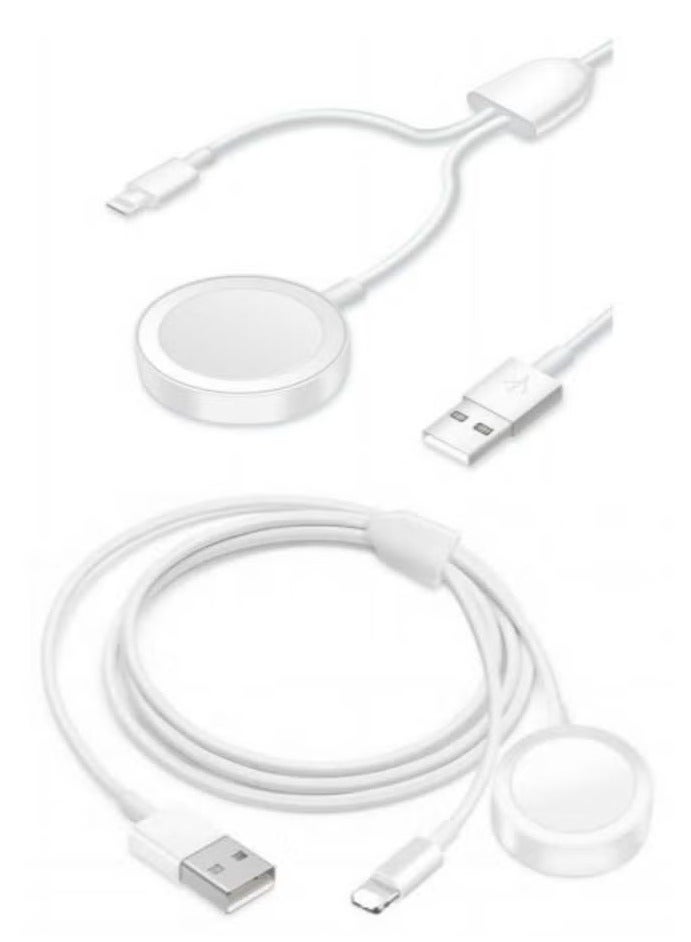 Magnetic Wireless Charging USB Cable White