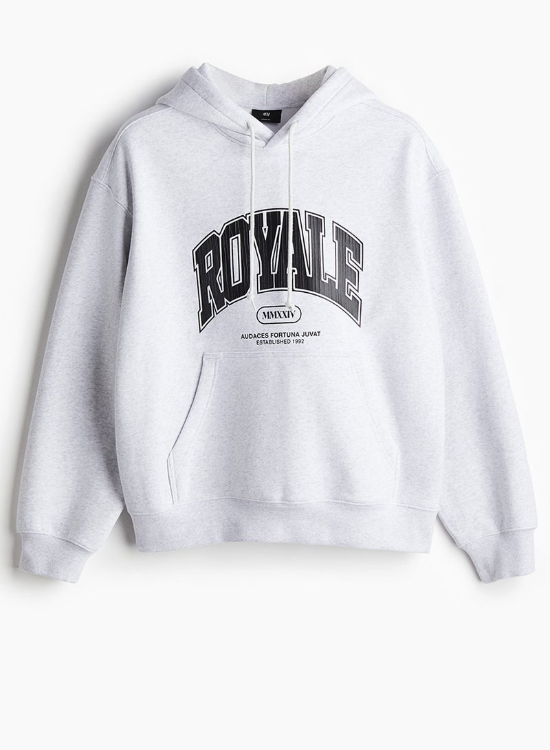 Loose Fit Printed Hoodie