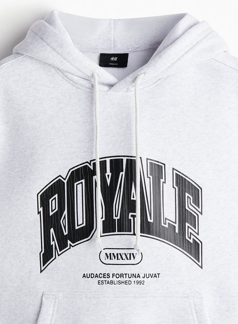Loose Fit Printed Hoodie