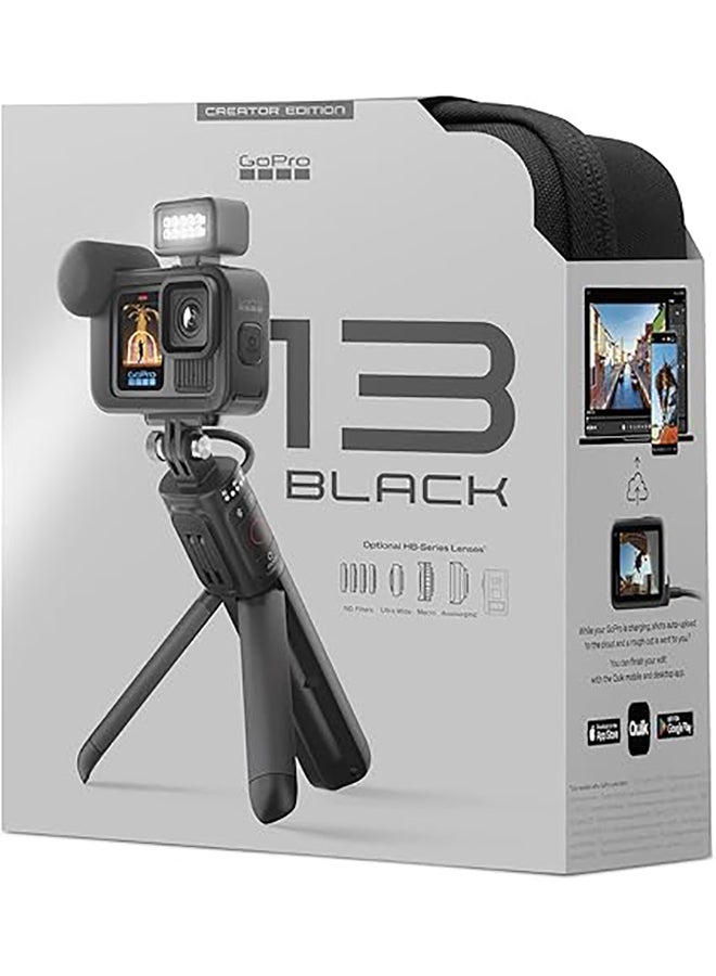 Hero13 Creator Edition - Includes Volta (Battery Grip, Tripod, Remote), Media Mod, Light Mod, Enduro Battery, Magnetic Latch Mount And Carrying Case