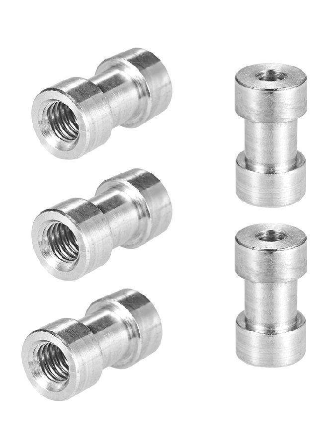 5-Piece Convert Screw Adapter For Tripod Silver