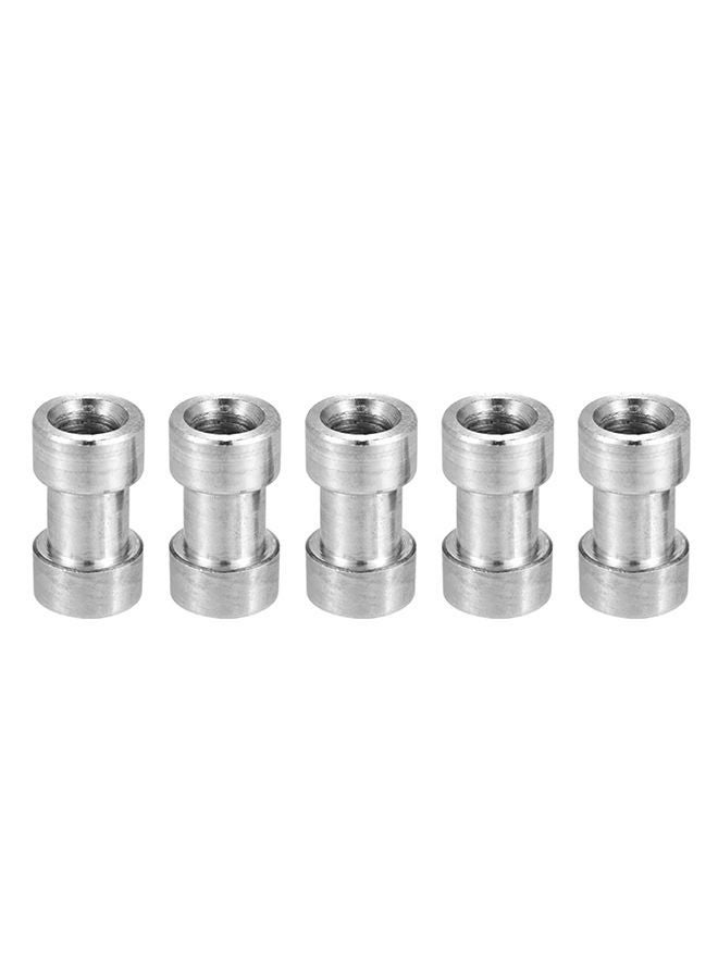 5-Piece Convert Screw Adapter For Tripod Silver