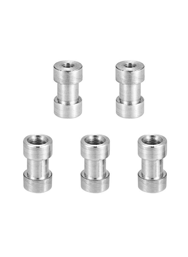 5-Piece Convert Screw Adapter For Tripod Silver