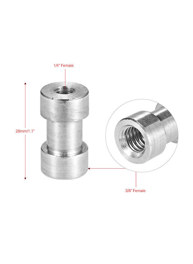 5-Piece Convert Screw Adapter For Tripod Silver