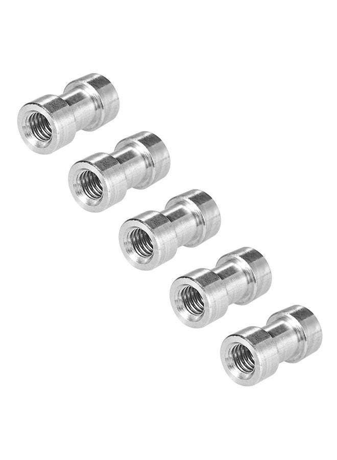 5-Piece Convert Screw Adapter For Tripod Silver