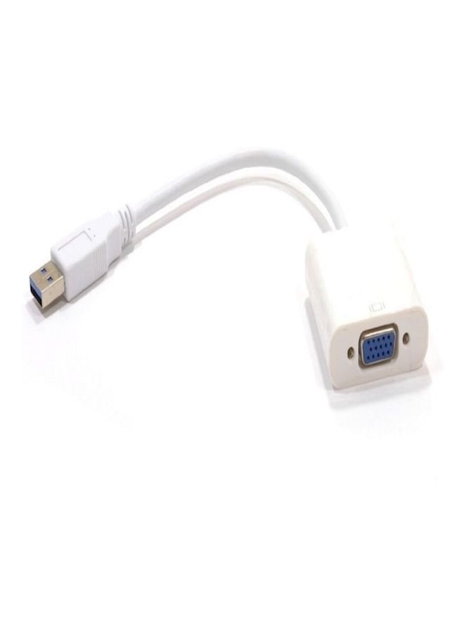 USB 3.0 To Vga Monitor Video Card Adapter White