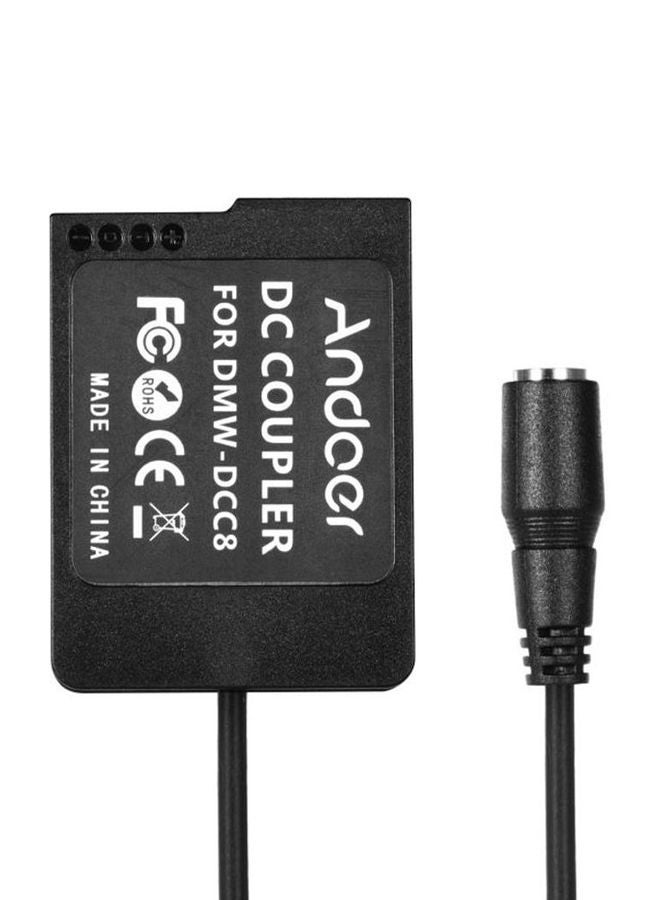 DC Coupler Power Adapter For Camera Black