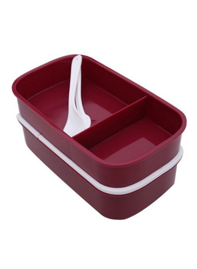 Double Layer Lunch Box Red/White