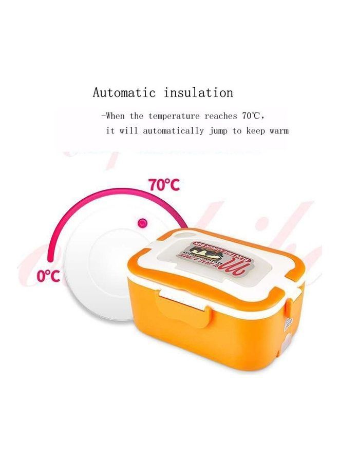 2 Pcs Portable Electric Heated Food Warmer Box Orange 25 x 20 25cm