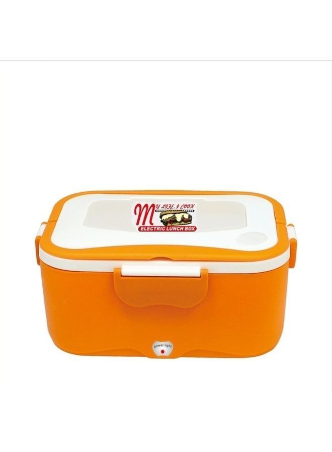 2 Pcs Portable Electric Heated Food Warmer Box Orange 25 x 20 25cm