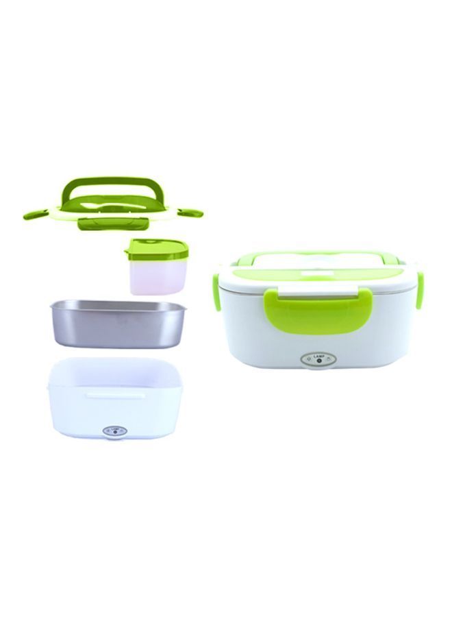 Portable Electric Heating Lunch Box White/Green 238x170x108mm