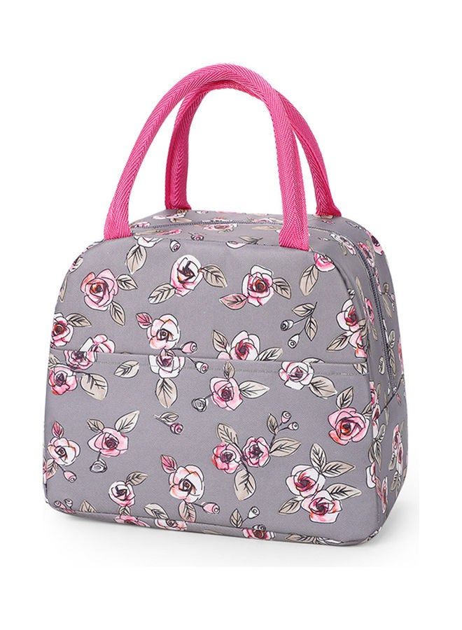 Insulated Lunch Bag Grey/Pink/White 25.00x1.50x20.00cm