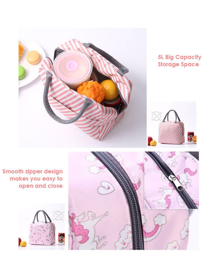 Insulated Lunch Bag Pink/White 25.00x1.50x20.00cm