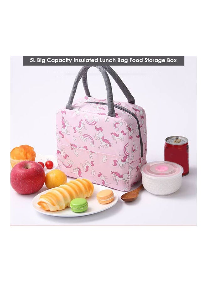 Insulated Lunch Bag Pink/White 25.00x1.50x20.00cm