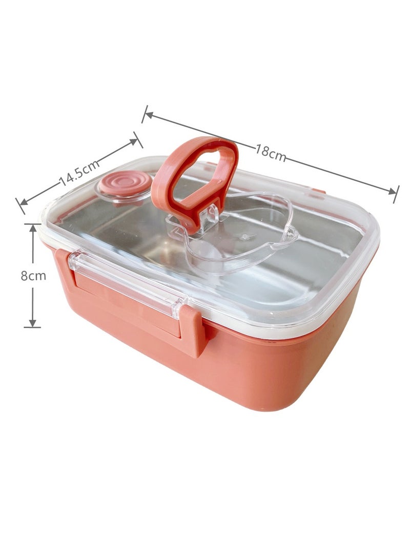 3 Pcs Clear Lid Lunch Box For Kids, Suitable to put in School Bag, Lunch Bag and Travel Bag, Stainless Steel Leak Proof Bento Box for Adults With Spoon For Work and Picnic, Food Safe Materials.