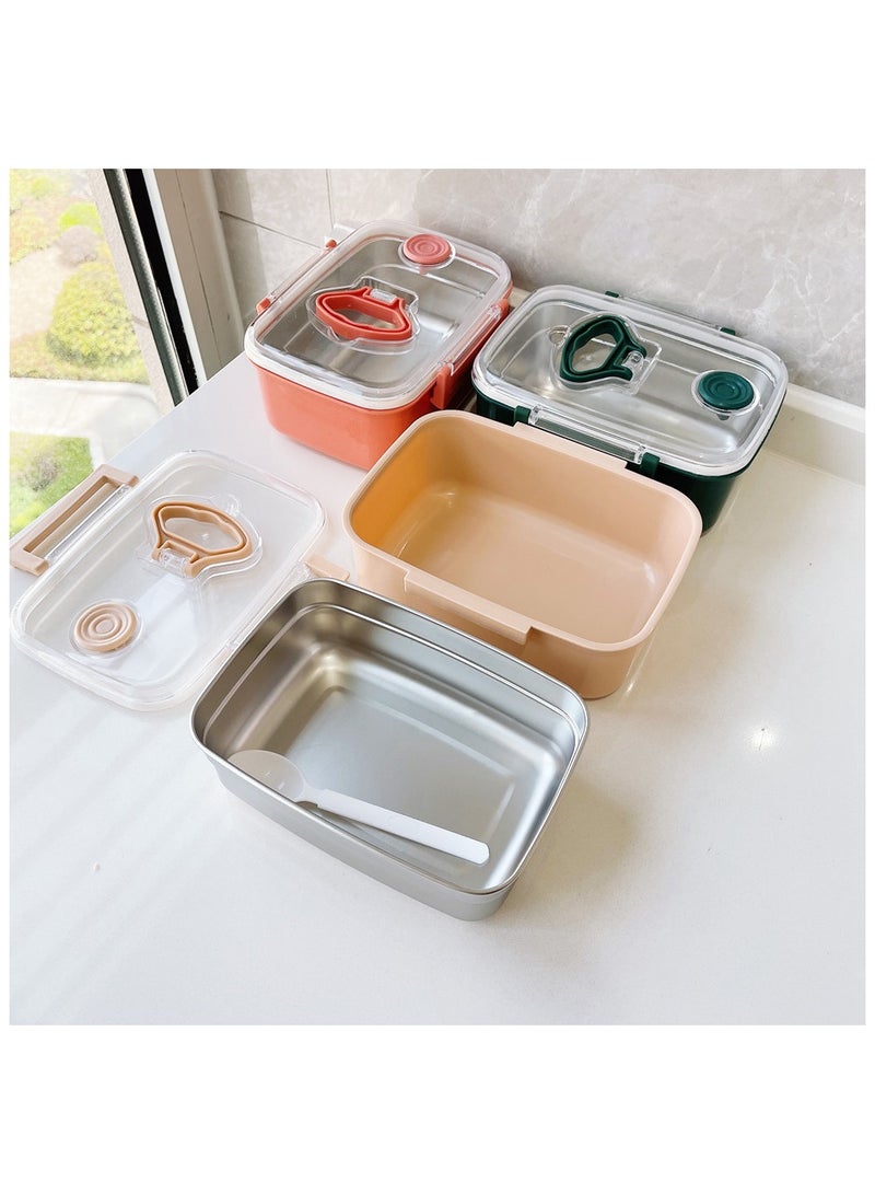 3 Pcs Clear Lid Lunch Box For Kids, Suitable to put in School Bag, Lunch Bag and Travel Bag, Stainless Steel Leak Proof Bento Box for Adults With Spoon For Work and Picnic, Food Safe Materials.