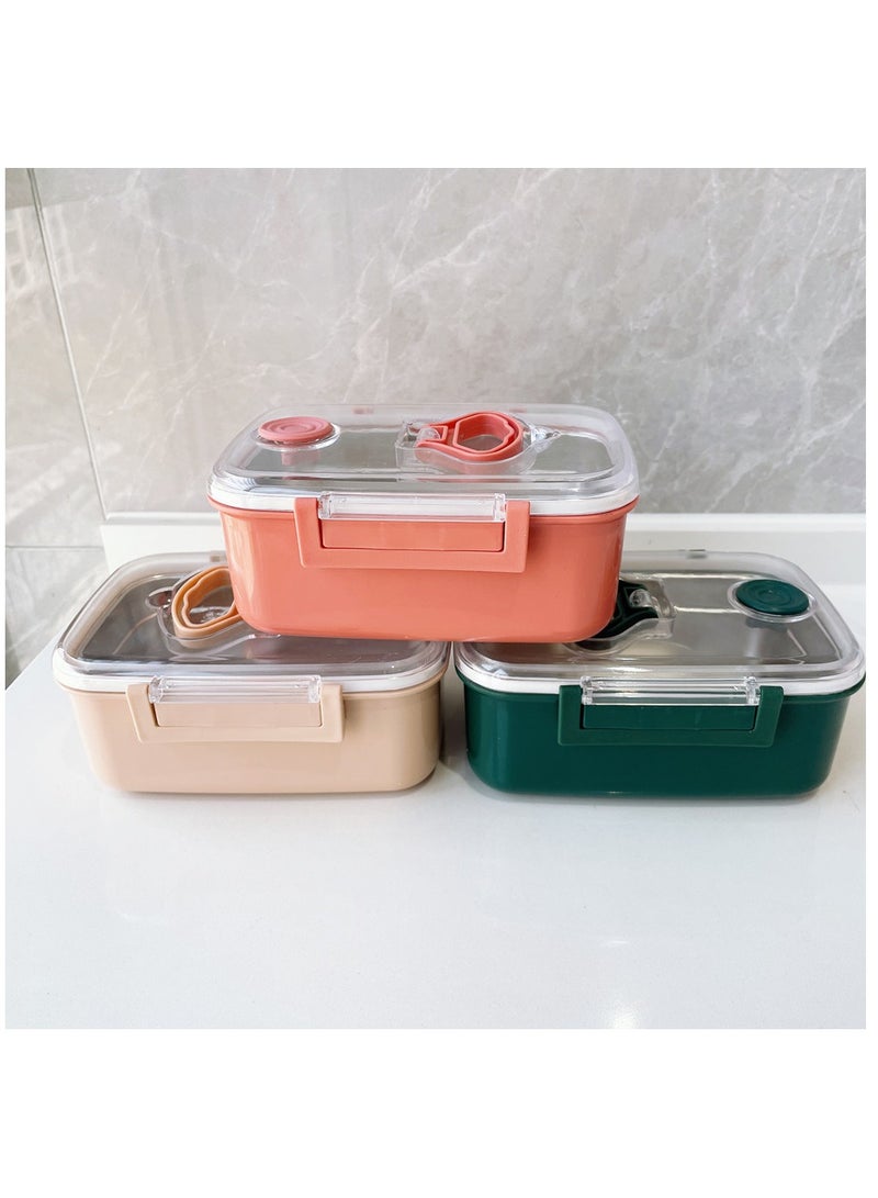 3 Pcs Clear Lid Lunch Box For Kids, Suitable to put in School Bag, Lunch Bag and Travel Bag, Stainless Steel Leak Proof Bento Box for Adults With Spoon For Work and Picnic, Food Safe Materials.