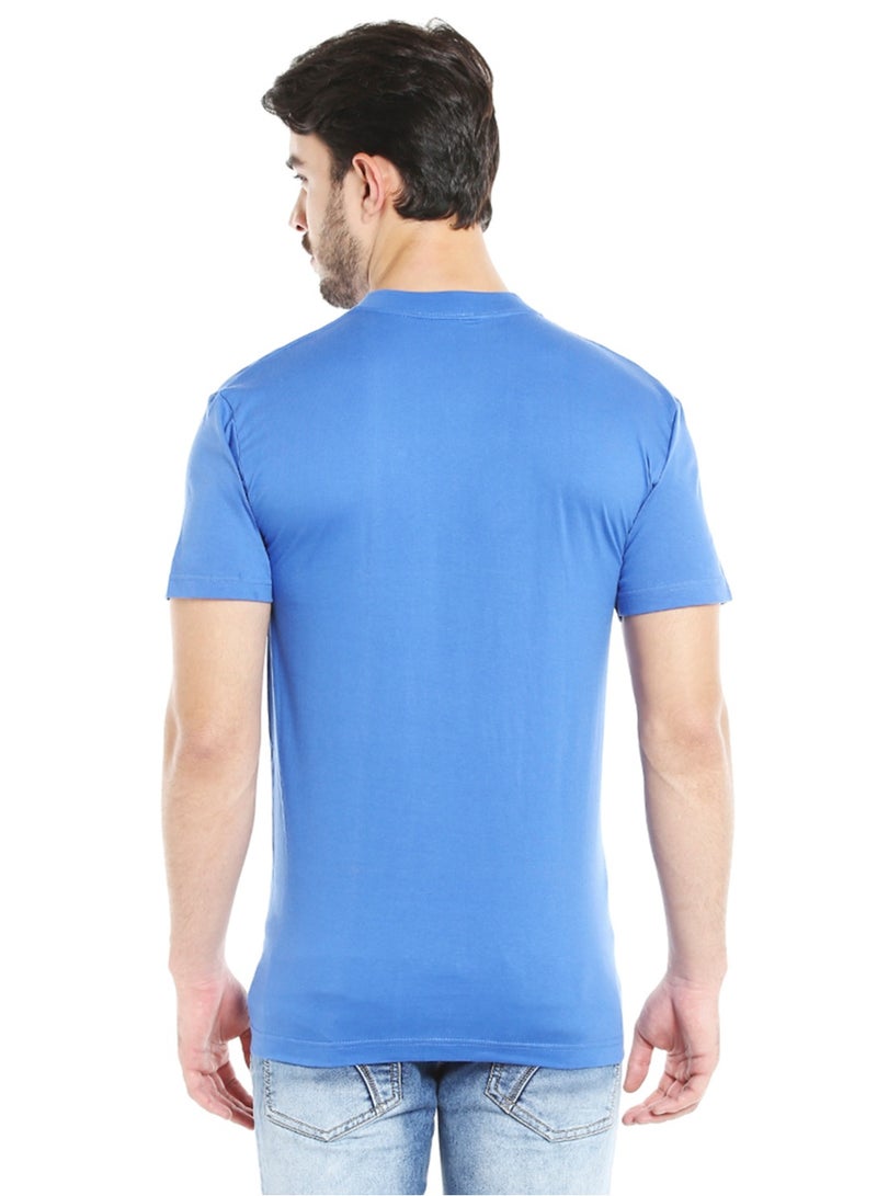 MEN'S V-NECK COTTON T-SHIRT (PACK OF 3) - BLUE