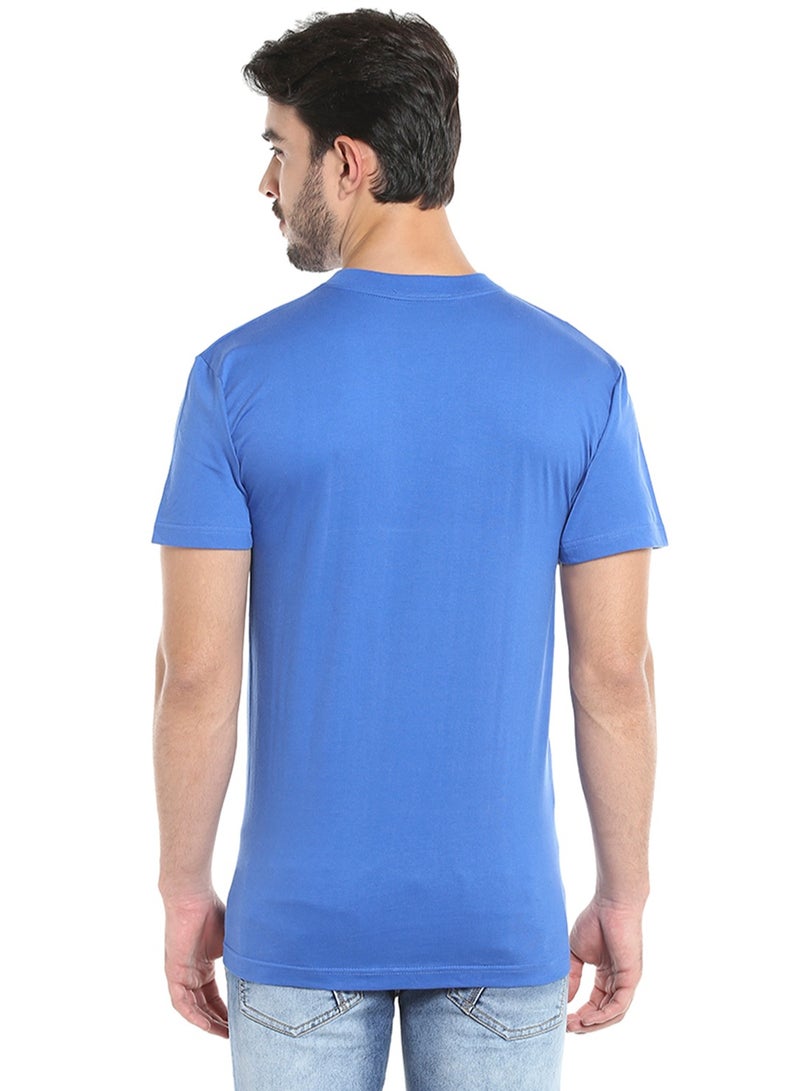 MEN'S V-NECK COTTON T-SHIRT (PACK OF 3) - BLUE