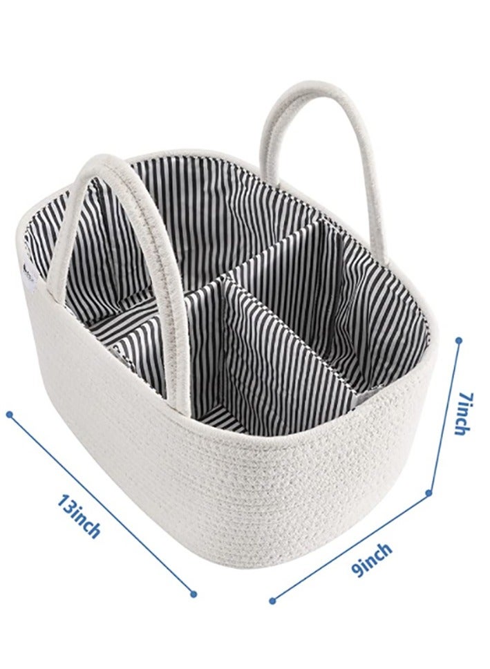 Bumble & Bird - Cotton Rope Diaper Caddy - White