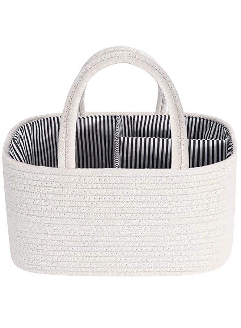 Bumble & Bird - Cotton Rope Diaper Caddy - White