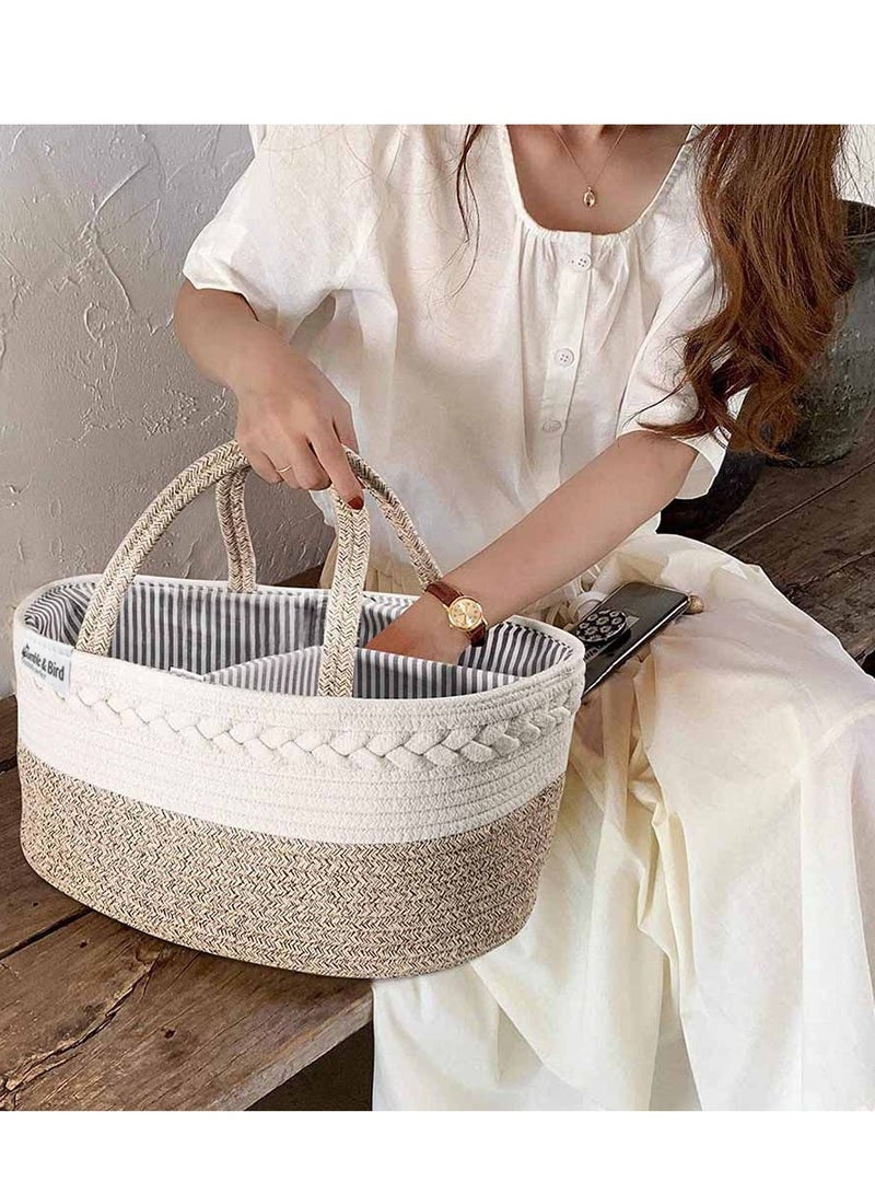 Bumble & Bird - Cotton Rope Diaper Caddy - Beige