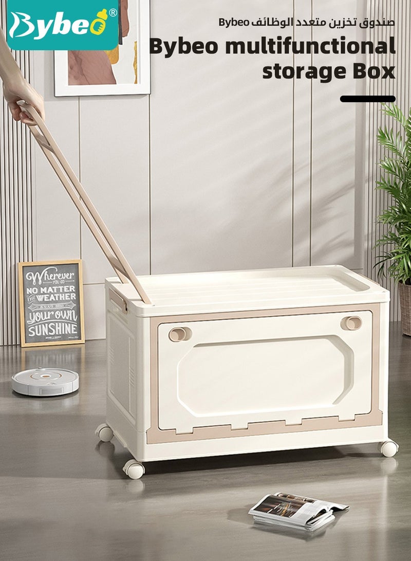 Baby Toy Storage Box With Wheels and Removable Lid and Handle, Children's Toys and Cloth Storage Bin, Organizer, Basket, Trunk for Kids Boys and Girls, Toddlers and Baby Nursery Room, Enough Capacity.